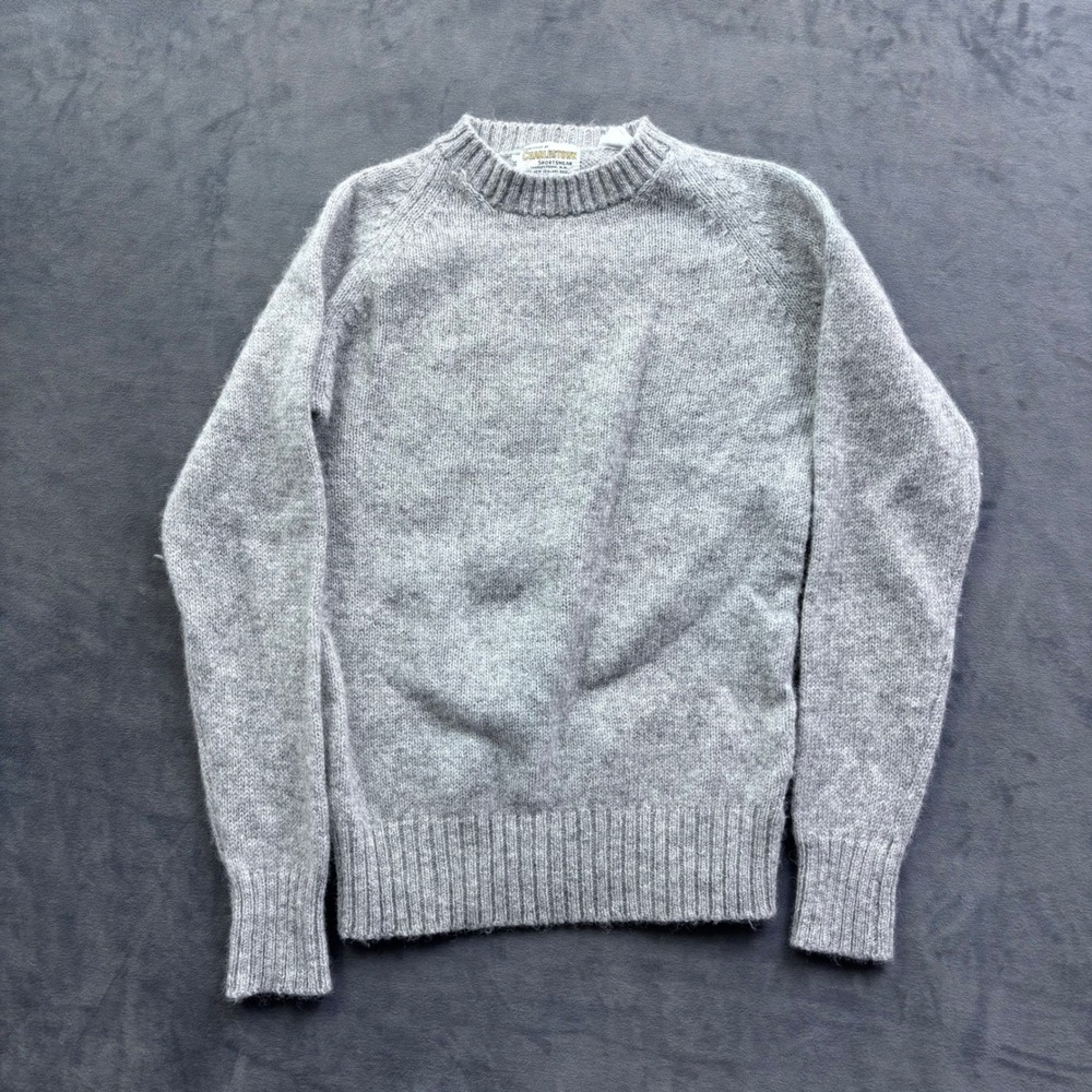 Charlestown Sportswear Grey Wool Blend Crewneck Raglan Sweater Size 36 Vintage